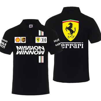 2023 Új nyári sokoldalú Ferrari Formula Ágaskodó Ló racing team hajtóka polo pólók női-férfi rövid ujjú T-shirt